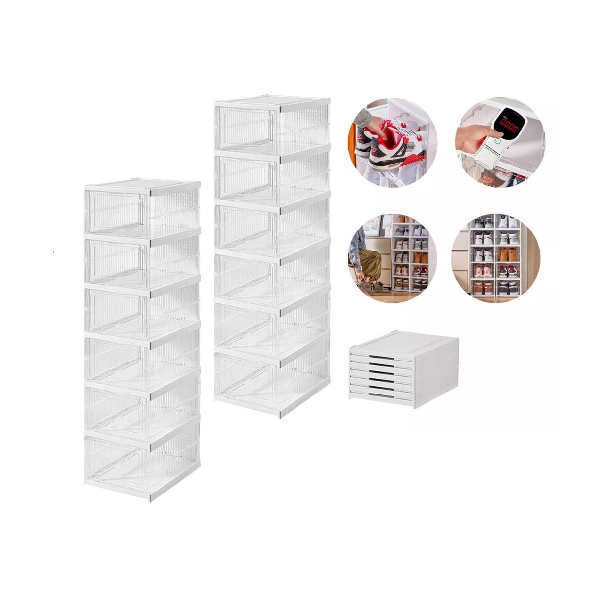 2 Sapateira Vertical Organizadora Dobrável Modular 6 Andares