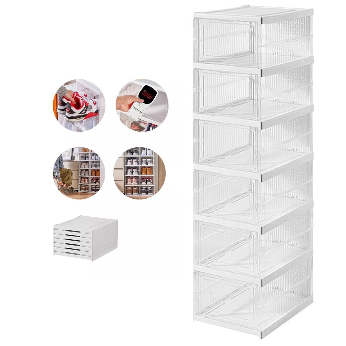 2 Sapateira Vertical Organizadora Dobrável Modular 6 Andares - 2