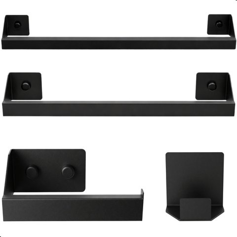 Kit de Acessórios para Banheiro Preto 4 Pçs F.Master Slim Df