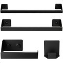 Ver imagem 1 de Kit de Acessórios para Banheiro Preto 4 Pçs F.Master Slim Df