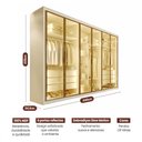 Ver imagem 3 de Guarda-Roupa Imperial 6 Portas 6 Gavetas 100% MDF Reflecta com LED