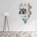 Ver imagem 2 de Kit 20 Un. Espelho Flexível Decorativo 15,5x23,5cm Diamante Losango