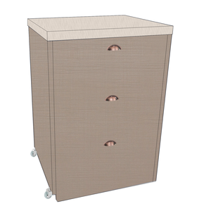 Mesa Multiuso Projeto Camarim Madeirado com Assento Estofado Linho/ Hunter