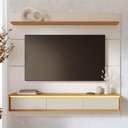 Ver imagem 3 de Painel para TV 65 pol com Bancada Suspensa 180cm Toronto C04 Off White Matte Naturale - Lyam Decor