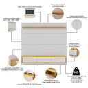 Ver imagem 4 de Painel para TV 65 pol com Bancada Suspensa 180cm Toronto C04 Off White Matte Naturale - Lyam Decor