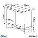 Ver imagem 6 de Balcão Bar Oslo 2 Portas Hanover ou Nero Base Metal Dourada - Artesano
