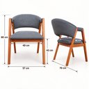 Ver imagem 4 de Kit 4 Poltronas Lithi Linho Cinza-Escuro Sala de Jantar & Recepções