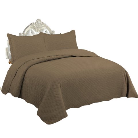 Colcha Ultrassônica - Queen Size - Classic - C/ Porta Travesseiros - Marrom - Rozac