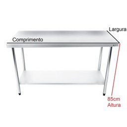 Mesa Bancada Em Aço Inox Sob medida - 1,55 - 0,50 - 1