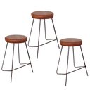 Ver imagem 1 de Kit 3 Banqueta Banco Aço Média Cozinha Bar Balcão 63cm Whisk