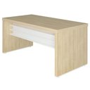 Ver imagem 2 de Escrivaninha Mesa para Home Office Escritório e Recepção 160 Cm Tamburato Artany Carvalho/branco