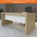 Ver imagem 6 de Escrivaninha Mesa para Home Office Escritório e Recepção 160 Cm Tamburato Artany Carvalho/branco