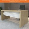 Escrivaninha Mesa para Home Office Escritório e Recepção 160 Cm Tamburato Artany Carvalho/branco - 6