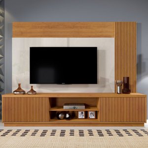 Home Valencia 2 Portas P/ Tv 75'' 2,20cm Naturalle/offwhite