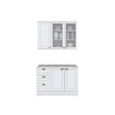 Ver imagem 1 de Cozinha Modulada Completa Americana 3 Peças 1 Aéreo + 1 Balcão + Complemento Cz125 Branco