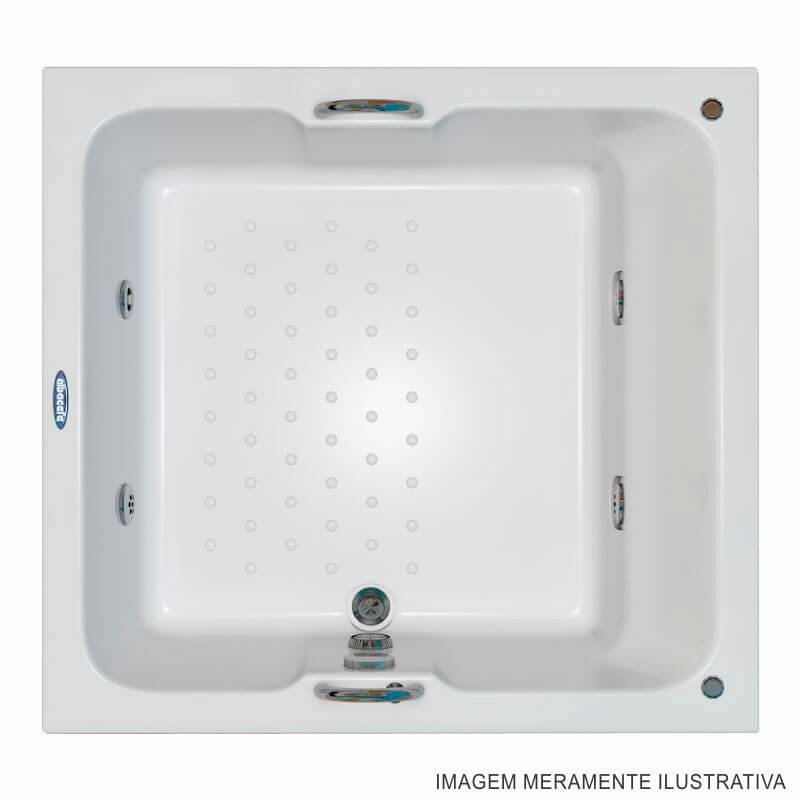 Banheira Caribe Albacete Slim 1,35x1,30x0,45 Gel Coat - 2