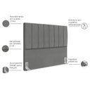 Ver imagem 4 de Cabeceira Estofada Carla 140 Suede Cinza