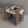 Comedouro Cães e Gatos Elevado Mdf Pet Zig Zag Regulagem Altura - Inox - 6