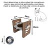 Comedouro Cães e Gatos Elevado Mdf Pet Zig Zag Regulagem Altura - Inox - 3