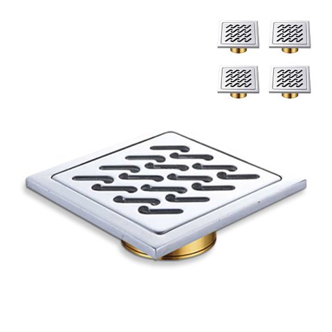 Ralo Inox Banheiro Kit 4 Uni Lavabo 10x10 Anti Odor Anti Inseto Anti Corrosao Casa Cozinha Lavandeir