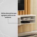 Ver imagem 5 de Painel Bancada Suspensa 1 Porta Tvs até 75 Polegadas Ímola - Cinamomo/off White