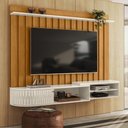 Ver imagem 1 de Painel Bancada Suspensa 1 Porta Tvs até 75 Polegadas Ímola - Cinamomo/off White