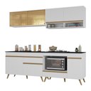 Ver imagem 2 de Armário de Cozinha Modulada Compacta 225cm com Balcão para Cooktop Veneza Multimóveis MP2263