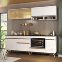 Ver imagem 1 de Armário de Cozinha Modulada Compacta 225cm com Balcão para Cooktop Veneza Multimóveis MP2263