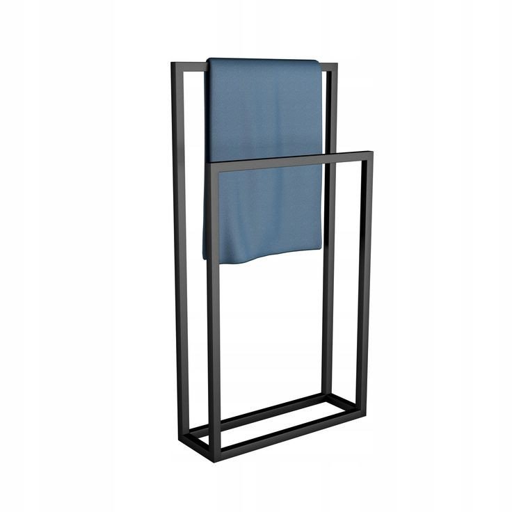 Acessórios Banheiro Porta Toalhas Piso Duplo Ferro Metal Estilo Industrial - 1