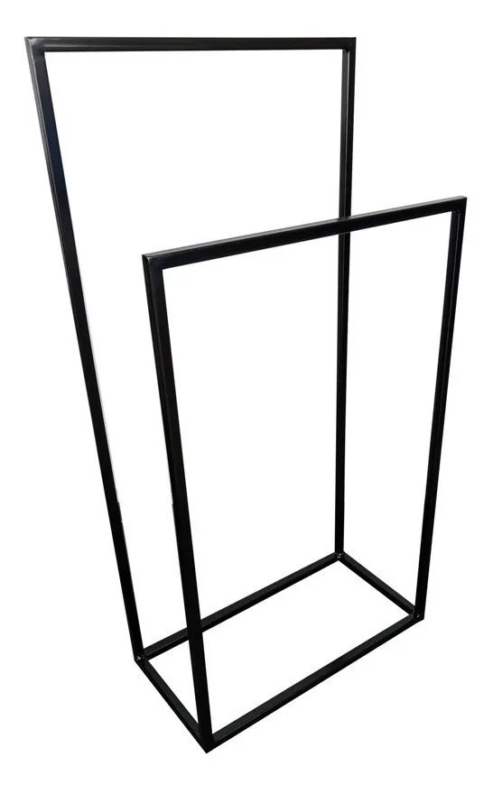 Acessórios Banheiro Porta Toalhas Piso Duplo Ferro Metal Estilo Industrial - 2