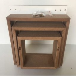 Trio De Nichos Mdf 15mm Cru Para Pintura - 5