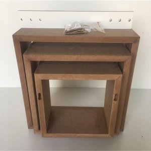 Trio De Nichos Mdf 15mm Cru Para Pintura