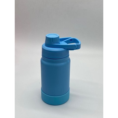 Garrafa Térmica Ms-966 350ml Capa Protetora Silicone:Azul Claro