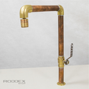 Ver imagem 3 de Torneira Cobre Rústica Antiga P/ Cozinha Cuba de Sobrepor