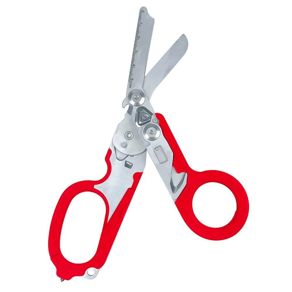 Tesoura Raptor Ponta Romba Resgate Socorrista 6 Em 1 - Vermelho
