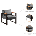 Ver imagem 2 de Poltrona Decorativa para Sala Recepção Estilo Industrial Ipanema