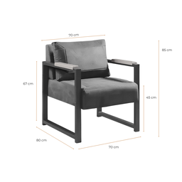 Poltrona Decorativa para Sala Recepção Estilo Industrial Ipanema - 7
