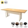 Mesa de Reunião Pés Metal 2m Mac Branco Caixa de Tomadas F5 - 3