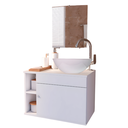 Ver imagem 1 de Gabinete para Banheiro 60cm com Cuba e Espelho Lavabo Completo Suspenso - Brovália