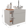 Gabinete para Banheiro 60cm com Cuba e Espelho Lavabo Completo Suspenso - Brovália - 5