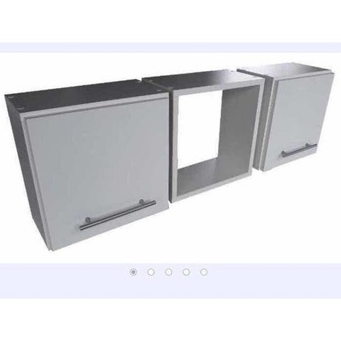 Armário Nicho Para Banheiro 3 Pç 30x30x20cm Com Fundo Bra