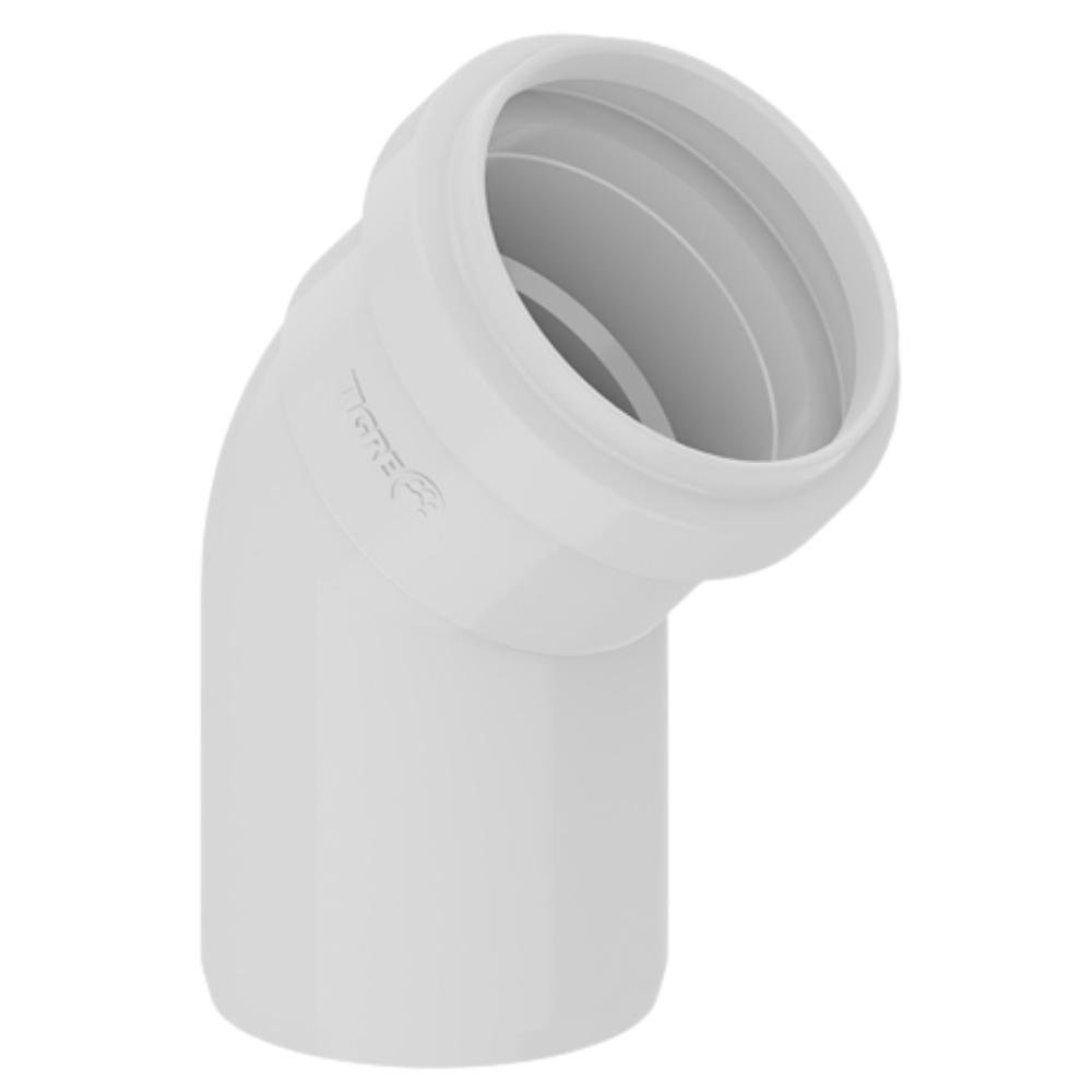 Joelho Cotovelo de 45° Graus Pvc Branca para Canos de Água de Esgoto de 1.1/2” Polegadas 40mm - 1