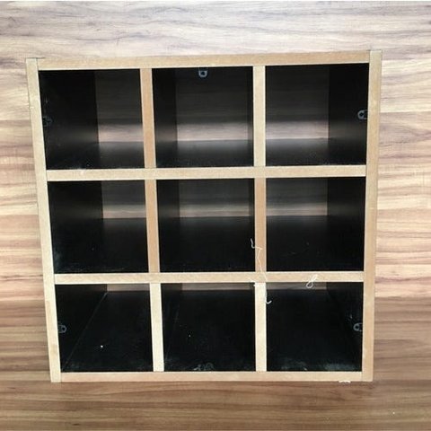 Nicho Para Toalhas 9 Espaços Mdf 15mm Preto 45x45x20cm