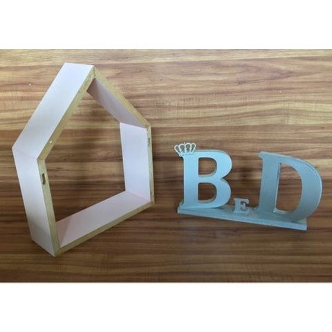 Nicho Em Formato De Casinha Rosa Bebê Sem Fundo 25x32x10cm