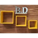Ver imagem 5 de Nicho 3 Peças Amarelo Gema Mdf Laca 15mm Para Decoração