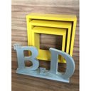 Ver imagem 2 de Nicho 3 Peças Amarelo Gema Mdf Laca 15mm Para Decoração