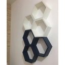 Ver imagem 2 de Nicho Colmeia Hexagonal 6 Peças Branco E Azul Ou +cores Mdf