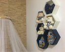 Ver mais imagens de Nicho Colmeia Hexagonal 6 Peças Branco E Azul Ou +cores Mdf
