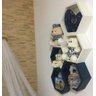 Nicho Colmeia Hexagonal 6 Peças Branco E Azul Ou +cores Mdf - 7