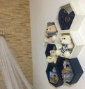 Ver imagem 7 de Nicho Colmeia Hexagonal 6 Peças Branco E Azul Ou +cores Mdf